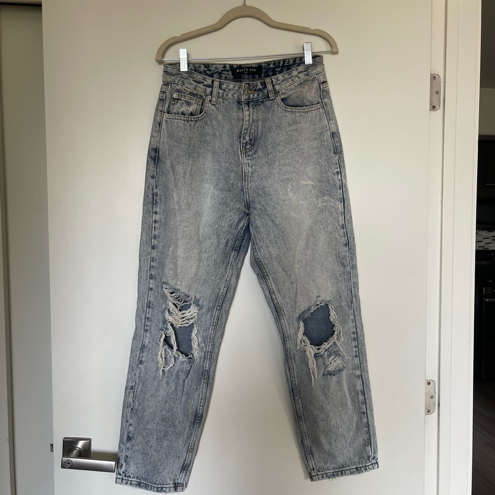 White Fox Distressed Denim Jeans